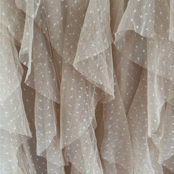 Elegant Tan Layered Tulle Skirt - Picture 2 of 3